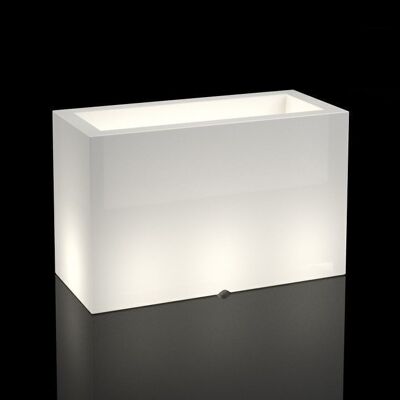 Maceta blanca - 80 x 35 x 50 cm - con iluminación LED