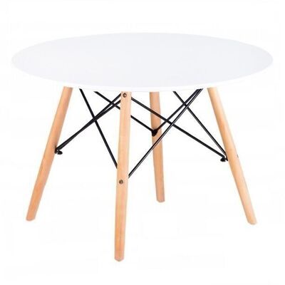 Mesa de centro redonda - 60 cm - blanca - diseño