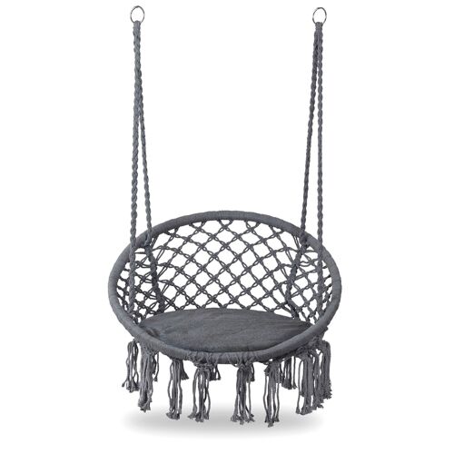 Hangstoel antraciet - nest stoel - 63x35x97cm - tot 150 kg
