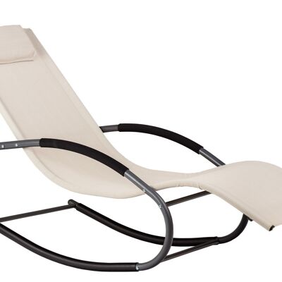 Chaise à bascule de jardin - blanc - 140x63x89 cm