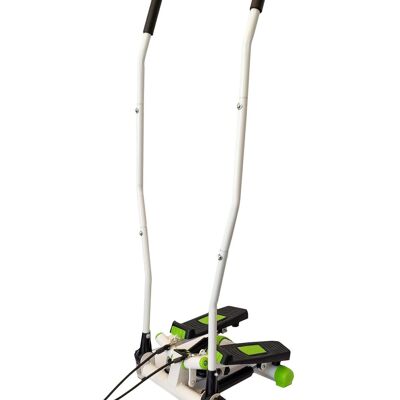 Stepper - Cross trainer - con elastico di resistenza - bianco verde