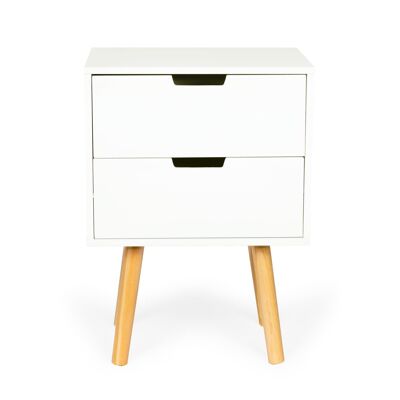 Wooden bedside table with 2 drawers - 40x30x56 cm