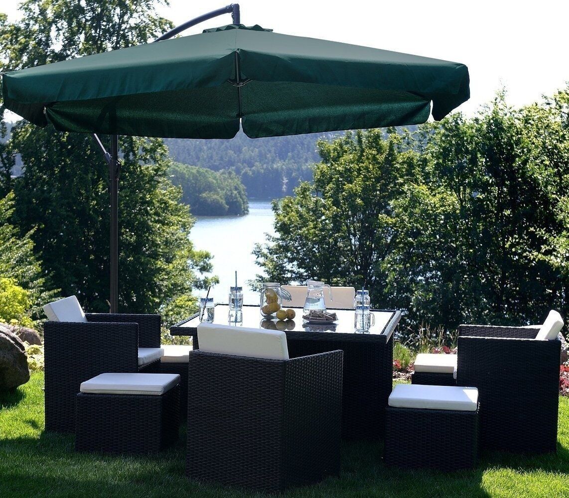 Schwimmender Sonnenschirm – 300 cm Durchmesser – grün – faltbar