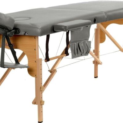 Table de massage - pliable - grise - 2 zones - Table de soins
