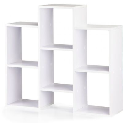 Armario compartimentado blanco 85x22x76 cm - librería de madera