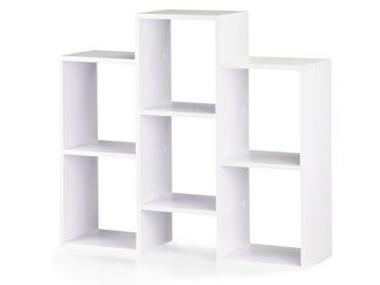 Armoire à compartiments blanc 85x22x76 cm - bibliothèque en bois