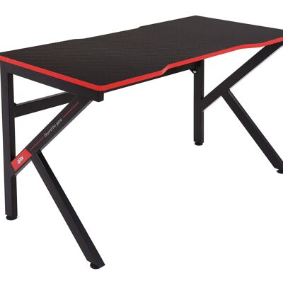 Mesa de escritorio para juegos - negro - 120x60x73 cm - Aspecto de fibra de carbono