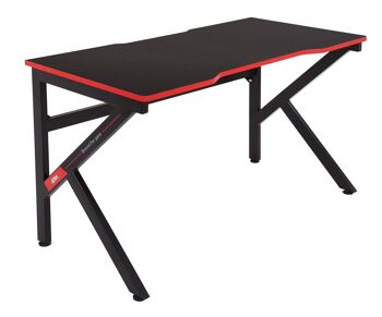 Table de bureau de jeu - noir - 120x60x73 cm - Aspect Fibre de Carbone