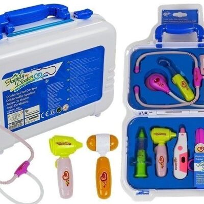 Set de docteur jouet - avec étui de rangement pratique - 10 pièces