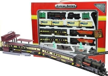Train jouet électrique avec 6 wagons - coffret de train complet