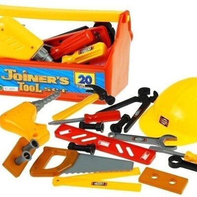 Toy tool set - 20 pieces - yellow red
