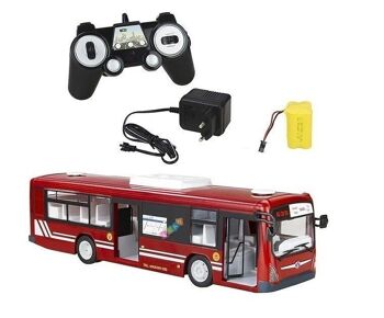 Voiture RC contrôlable Bus rouge - avec chargeur et télécommande