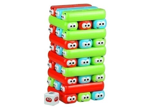 Jenga Tower Kinderspel - rood, blauw & groen -3-in-1