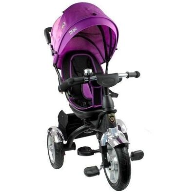 Tricycle - vélo - avec barre de poussée et pare-soleil - violet