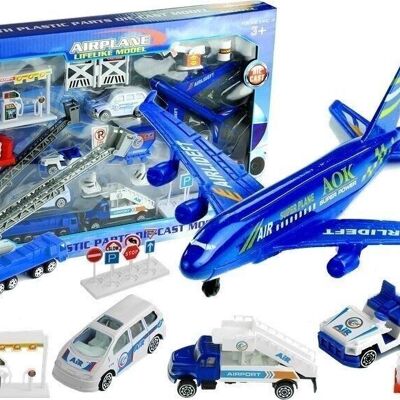 Toy airplane - airport play set - 30 pieces - 1:87