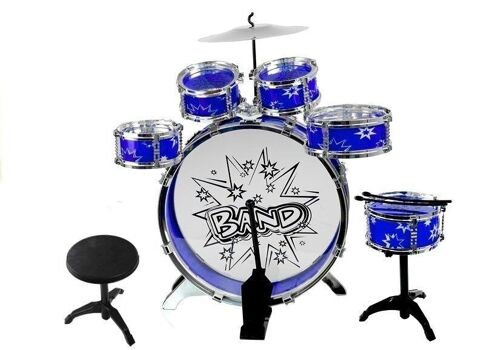 Peuter drumset - 6 Drums - blauw - kinderdrumstel