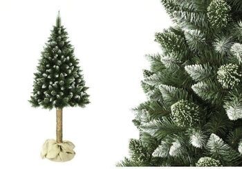 Sapin de Noël artificiel sur tronc - 180 cm - 3 pièces