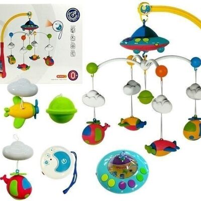 Carousel with rattles - music box for baby cribs with gliders