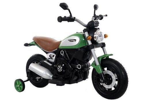 Elektrische kindermotor - accu motor - met zijwielen - groen
