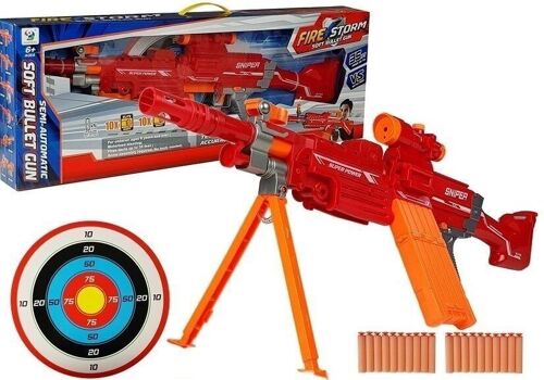 Fire Storm - NURF speelgoed geweer - 75 cm - met schietschijf - rood