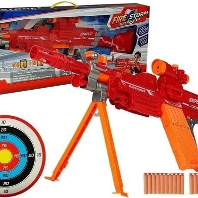 Fire Storm - Pistola giocattolo NURF - 75 cm - con bersaglio - rossa