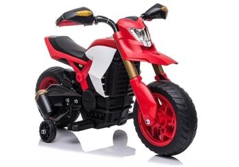 Moto électrique pour enfants - moteur à batterie - avec roues d'entraînement - rouge