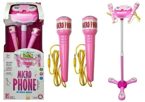 Speelgoed Karaoke set met Roze microfoons & statief