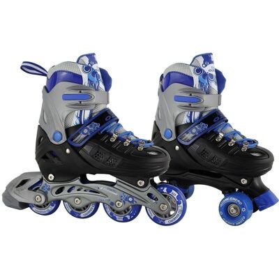 Enero patines en línea y patines sobre ruedas - 2 en 1 - tallas 35 a 38 - azul