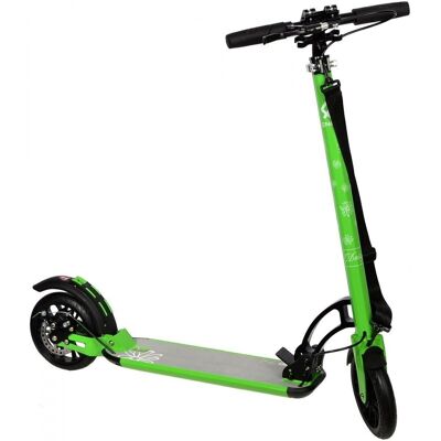 Foldable scooter green with disc brake - 98x105 cm