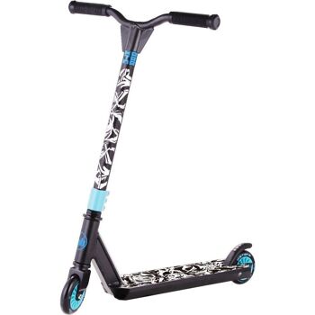 Trottinette freestyle en aluminium Katana noir avec bleu