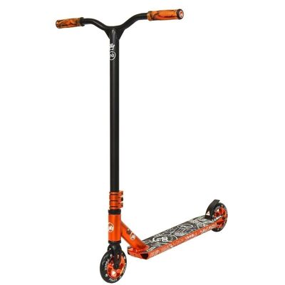 Stunt-Scooter orange schwarz – Aluminium – Doppel-Lenkerklemme