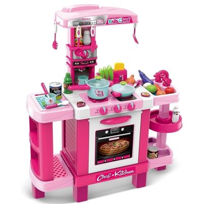 Cocina infantil rosa con utensilios de cocina - 78x29x87cm