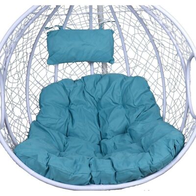 Hanging chair cushion XL turquoise blue - 115x105x14 cm
