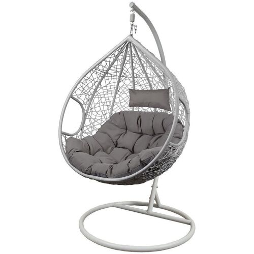Hangstoel grijs - cocoon - schommelstoel - 104x104x197 cm