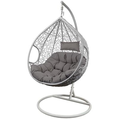 Hanging chair cocoon white with gray rocking chair size L