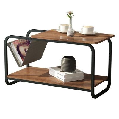 Mesa auxiliar con revistero - 86,5x40x46 cm - estilo loft