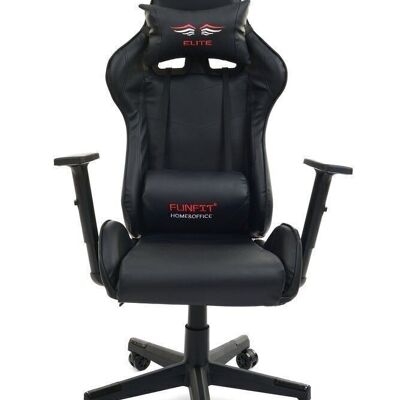 Silla gaming ergonómica cuero ECO negro - silla de oficina