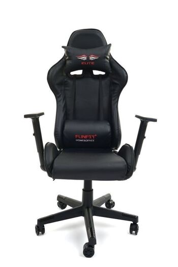 Chaise de jeu ergonomique en cuir ECO noir - chaise de bureau