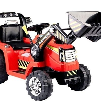 Electrically controlled tractor with movable shovel arm - red