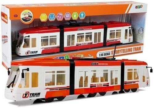 Elektrische speelgoed tram - op batterijen - 46 cm - rood