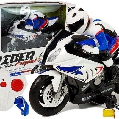 RC motorcycle - 2.4GHz - white - with charger