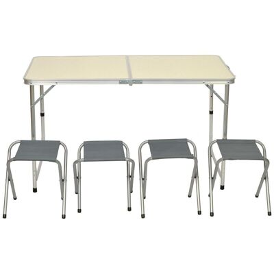 Camping table and 4 stools - folding seating area