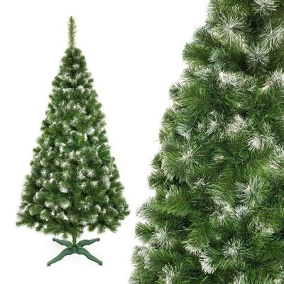 Árbol de Navidad artificial - 220 cm - Abeto - con nieve - verde