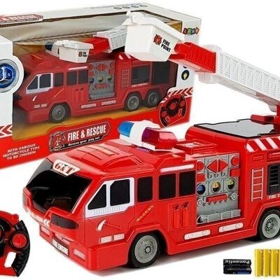 Camion de pompiers RC - 28 x 8,5 x 10,5 cm - avec chargeur et télécommande