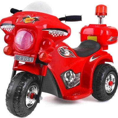 Electrically controlled children's motorcycle - red - police with flashing lights