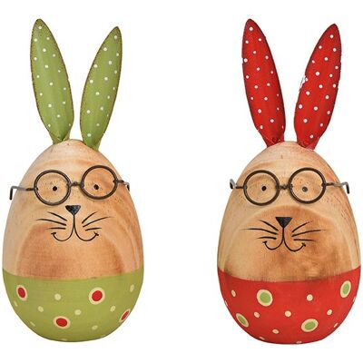 Coniglietto con gli occhiali in legno