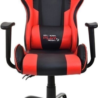 Sedia da gaming ergonomica sedia da ufficio in ecopelle nera e rossa