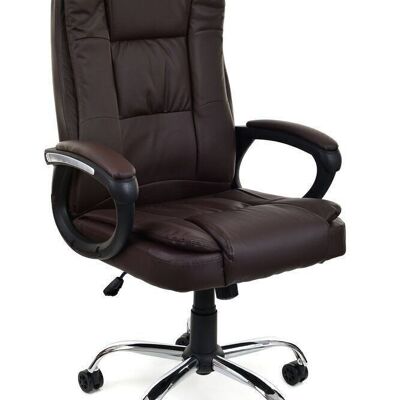 Office chair with luxurious seat and armrests - brown - adjustable