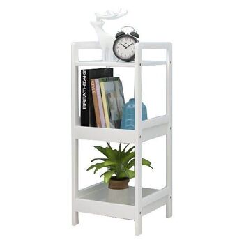 Bibliothèque en bois - table de chevet - blanc - 30x29x72 cm