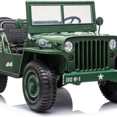 Green JEEP WILLYS children's car - electrically controlled - 2.4Ghz remote control